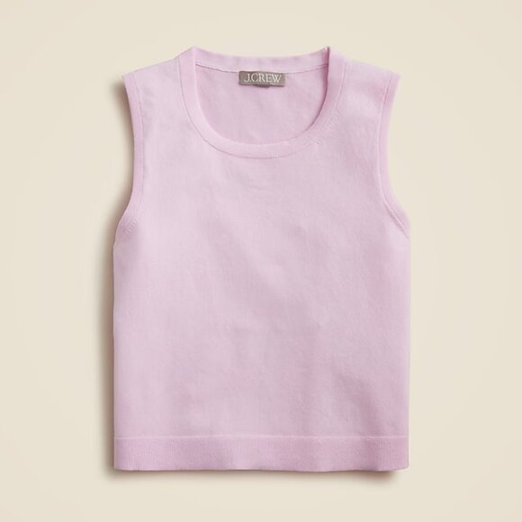 J. Crew Women's Sweater shell in premium ultra-fine cotton blend XS Paris Pink - Picture 2 of 9